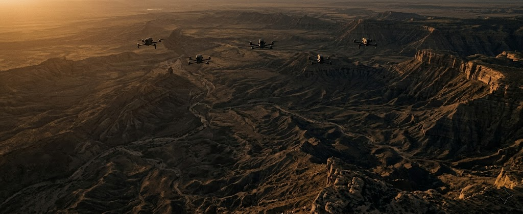Autonomous drone formation over terrain